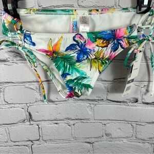 Sundazed Kylie Printed Strappy Bikini Bottoms Floral White Multicolored XS NWT
